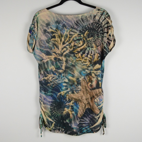 B.L.U.E. Rhinestone & Sea Themed Drawstring Top - Picture 3 of 8